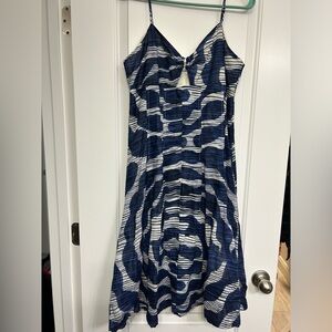 Banana Republic Blue and White Midi Dress